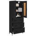 vidaXL Highboard 2 ks Čierny dub 69,5 x 34 x 180 cm Kompozitné drevo