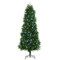 vidaXL Vianočný stromček s 300 LED-i so stojanom Zelená 240 cm PE