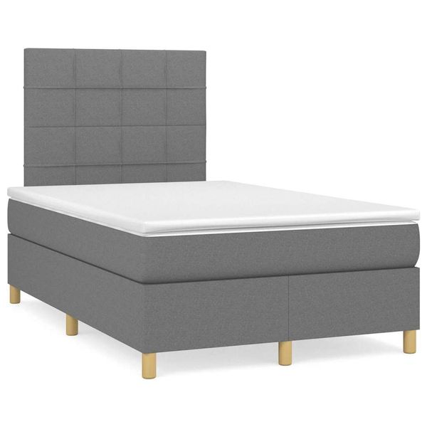 vidaXL Boxspring posteľ s matracom, tmavosivá 120x190 cm, látka