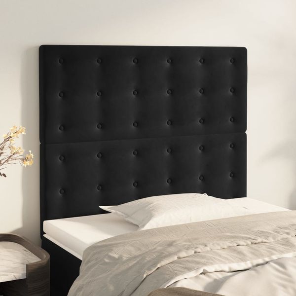 vidaXL Čelo postele čierne 90x5x118/128 cm zamatové
