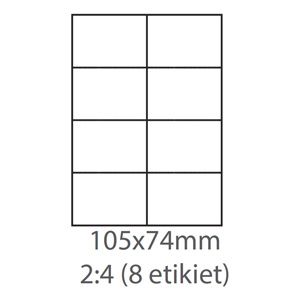 etikety Samolepiace 105x74 univerzálne biele (1000 listov A4/bal.)