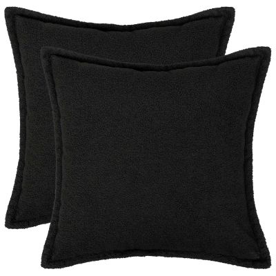 vidaXL Poťah na podložku 2 pcs HOUTEN Čierna 50 x 50 cm Bouclé