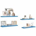 vidaXL Plávajúce nástenné police 4 ks modré 90x23,5x3,8 cm MDF