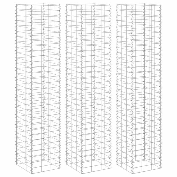 vidaXL Gabiónové vyvýšené záhony 3 ks 30x30x150 cm, železo