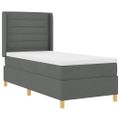 vidaXL Posteľ s pružinovým rámom s vankúšom Sivá 90 x 200 cm látka