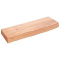 vidaXL Nástenná polica svetlohnedá 60x20x6 cm ošetrený dubový masív