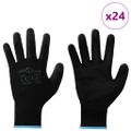 vidaXL Pracovné rukavice 24 ks Čierna 9 / l Polyester