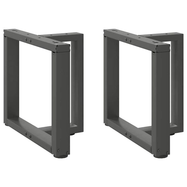 vidaXL Nohy konferenčného stolíka v tvare T, 2 ks, antracitové, 50x25x(42-43) cm, oceľ