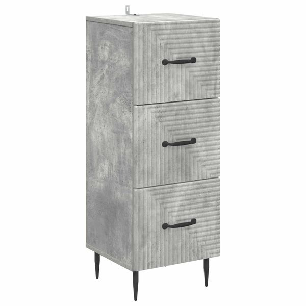 vidaXL Zásuvkový kabinet Betónovo sivá 33 x 34,5 x 89,5 cm
