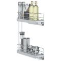 vidaXL Vysúvacie drôtené košíky 2 poschodia strieborné 47x12x56 cm