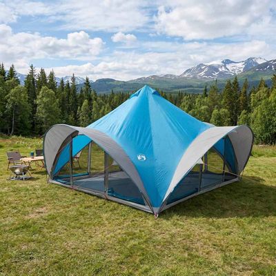 vidaXL Tipi stan so strechou Modrá Pre 18 osôb Polyester a oceľ