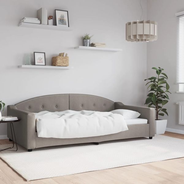 vidaXL Denná posteľ sivohnedá 100x200 cm látka