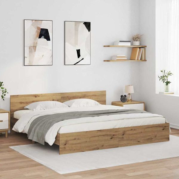 vidaXL Rám postele Remeselný dub 180 x 200 cm Kompozitné drevo