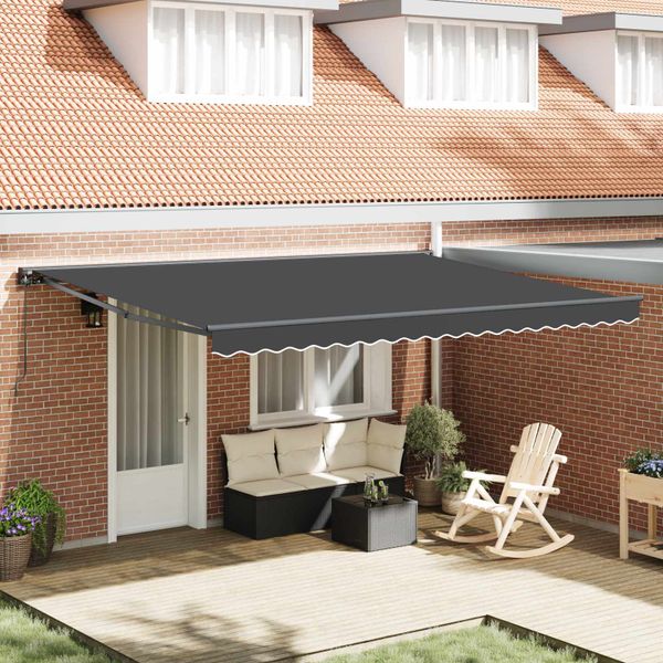 vidaXL Rám markízy Antracit 450 × 300 cm Polyester s PU povrchom