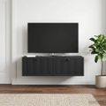vidaXL Nástenná TV skrinka Čierna 98 x 41 x 30 cm Kompozitné drevo