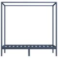 vidaXL Posteľný rám so strieškou sivý 90x200 cm borovicový masív