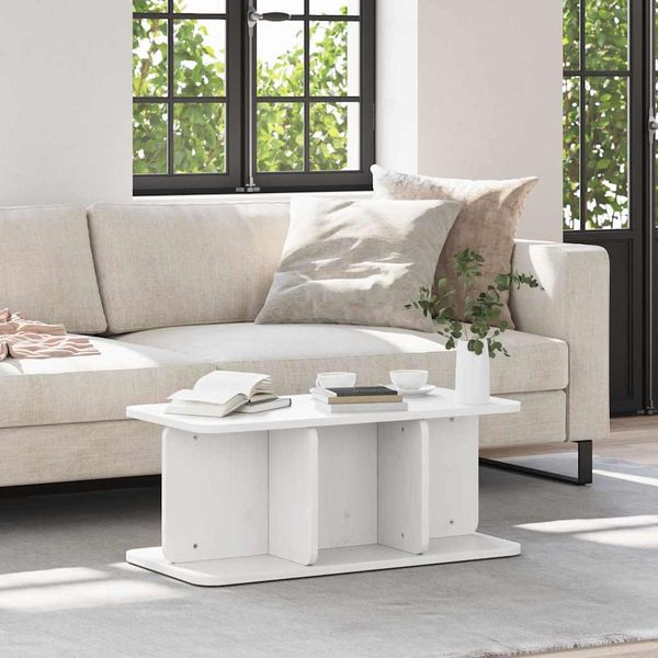 vidaXL Konferenčný stolík Biela 80 x 39,5 x 33,5 cm Borovicový masív
