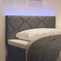 vidaXL LED hlavová doska Biely látka