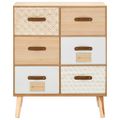 vidaXL Komoda so 6 zásuvkami 60x30x75 cm masívne borovicové drevo