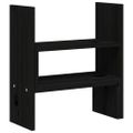 vidaXL Stojan na monitor čierny (39-72)x17x43 cm masívna borovica