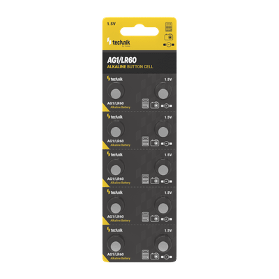 Technik Platinum alkalická gombíková batéria AG1 / LR60 / 164 / 364 (1,5V) B10 (TAG1-B10)