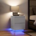 vidaXL Nočné skrinky s LED osvetlením 2 ks Biela 38x34x50 cm