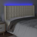 vidaXL Čelo postele krémové 163x16x118/128 cm umelá koža