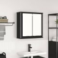 vidaXL Kúpeľňová nástenná skrinka so zrkadlom dub čierny 60x21x60 cm