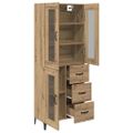 vidaXL Highboard Remeselný dub 69,5 x 34 x 180 cm Kompozitné drevo