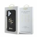 Guess puzdro pre iPhone 16 6,1" GUHCP16SHG4SGK čierne pevné puzdro Fixed Glitter Big 4G