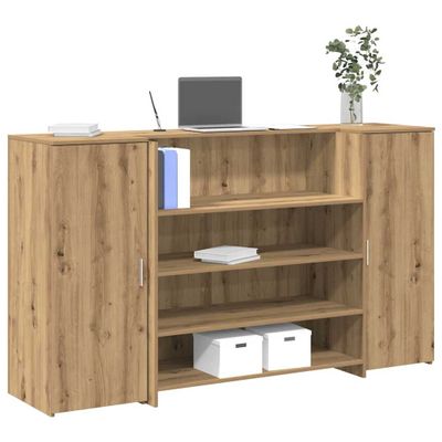 vidaXL Recepčný stôl dub artisan 180x50x103,5 cm kompozitné drevo