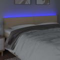 vidaXL Čelo postele s LED krémové 180x5x78/88 cm látka
