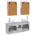 vidaXL Set kabinetov do kúpeľne 5 pcs Betónovo sivá 50 x 14,5 x 70 cm