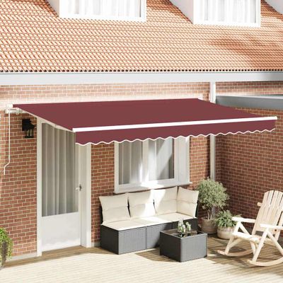 vidaXL Zatemniteľná markíza Vínovo červená 350 x 200 cm látka