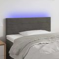 vidaXL Čelo postele s LED tmavosivé 100x5x78/88 cm zamat