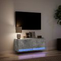 vidaXL TV nástenná skrinka s LED svetlami betónovo sivá 100x31x38 cm