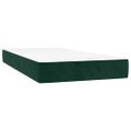 vidaXL Posteľný rám boxsping s matracom tmavozelený 90x200 cm zamat