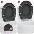 vidaXL WC sedadlo Antracit 47 x 37 x 4 cm Duroplast