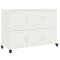 vidaXL Komoda biela 100,5x39x72 cm oceľ