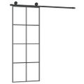 vidaXL Posuvné dvere s kovaním 76x205 cm ESG sklo a hliník