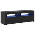 vidaXL TV skrinka s LED svetlami, čierny dub 120x35x40 cm, umelé drevo