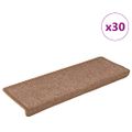 vidaXL Schodové rohože 30 ks 65x21x4 cm hnedé s obdĺžnikovým okrajom