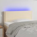 vidaXL Čelo postele s LED krémové 90x5x78/88 cm látka