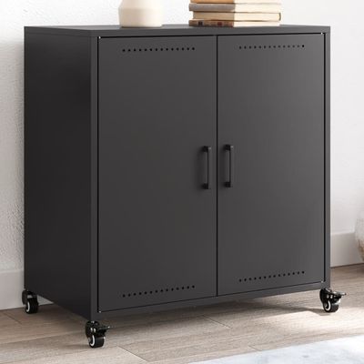 vidaXL Komoda čierna 68x39x72 cm oceľ