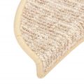 vidaXL Kobercové nášľapy na schody 15 ks krémové 56x17x3 cm
