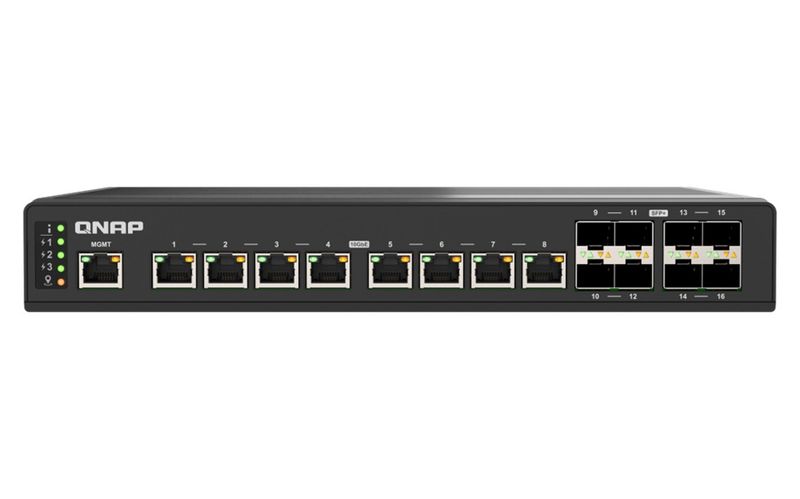 QNAP riadený priemyselný switch QSW-IM3216-8S8T: 16x 10G porty (8x 10Gb SFP+ a 8x 10Gb RJ-45)
