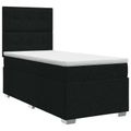 vidaXL Posteľ boxspring s matracom Čierna 90 x 200 cm Látka