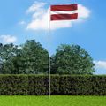 vidaXL Lotyšská vlajka a stĺp 6 m hliníkový