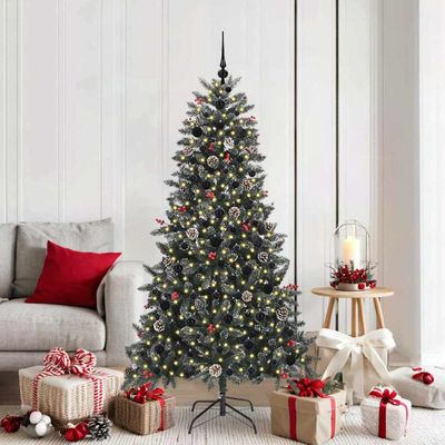 vidaXL Umelý vianočný stromček Zelená 180 cm PVC, plast a oceľ