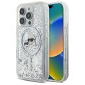 Puzdro Karl Lagerfeld pre iPhone 16 Pro 6,3" KLHMP16LLGKCSGH transparentné Hard Liquid Glitter Karl&Choupette Head MagSafe